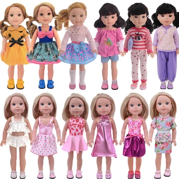1 14,5 colių lėlių drabužių rinkinys Mieli kasdieniai drabužiai, skirti 32-34Cm Paola Reina lėlių aksesuarai Mergaitės žaislinės dovanos Lėlės Batai