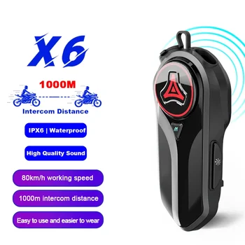 1/2Pcs X6 Bluetooth motociklininko šalmo domofono ausinių intercomunicador Moto Interphone belaidis laisvų rankų įrangos skambutis 2 motociklininkui