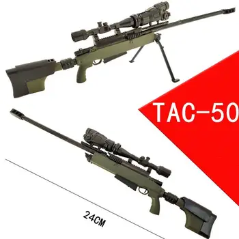 1/6th Mini dėlionės TAC-50 ilgo nuotolio snaiperio ginklo pistoleto modelis Plastikinis karinis modelis, skirtas 12 colių veiksmo figūrėlės ekranui