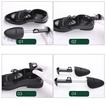 1 Pora reguliuojamų batų neštuvų Patvarus vientisas juodas batų medis Unisex plastikiniai batai Batų laikytojas Plėstuvas Prailgintuvo batų palaikymas