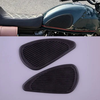 1 Pora universalių motociklų degalų degalų bako traukos šoninės kelio trinkelės rankenos apsauga Juoda guma