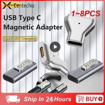 1 ~ 8PCS magnetinis USB C adapteris C tipas C / DC5521 į * 2 / Magsafe1 jungtis PD greito įkrovimo adapteris, skirtas MacBook Air/
