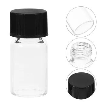 10 vnt. Flakonas Maži stikliniai buteliukai skystam vandeniui Skaidrūs buteliukai su užsukamais dangteliais Mažas sandarumas