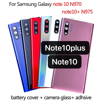 10 vnt. Samsung Galaxy Note10 N970 Pastaba 10 ir N975 Galinės baterijos dangtelis Galinių durų korpusas Korpusas Stiklo skydelis Fotoaparato objektyvo dalys