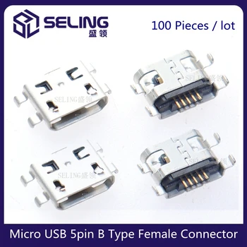 100vnt Micro USB 5pin B tipo moteriška jungtis mobiliajam telefonui Mikro USB lizdo jungtis 5 kontaktų įkrovimo lizdas