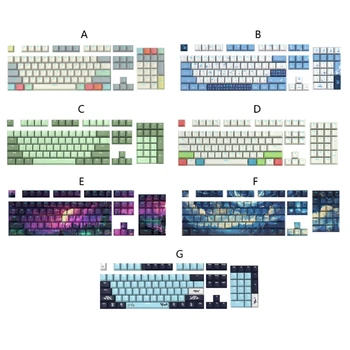 108PCS Dviejų spalvų foninio apšvietimo storas PBT klavišų dangtelis žaidimams Mechaninė klaviatūra Keycap Y9RF