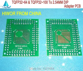10pcs/lot 0.8MM Pitch TQFP32 ~ 64 Pin & 0.5MM TQFP32 ~ 100 Pin To 2.54MM DIP100 SMD adapteris į DIP PCB Pinboard SMD keitiklis