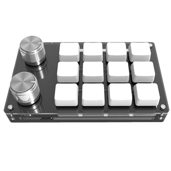 12-key+2-knob pasirinktinė klaviatūra 12 klavišų OSU žaidimų mini viena ranka mechaninės klaviatūros palaikymas karštas apsikeitimas