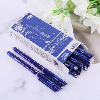 12 vnt Prabangus trinamas 0,5 mm gelinis rašiklis Mėlynas rašalas Plonas tušinukas Rašymo įrankių tiekimas