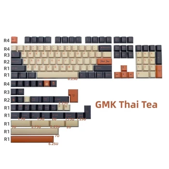 143 Raktai/komplektas GMK Tailandietiška arbata Keycaps PBT Dažai Sublimacijos raktų dangteliai Vyšnių profilio klavišų dangtelis 61 64 68 75 84 87 96 98 104 Išdėstymas