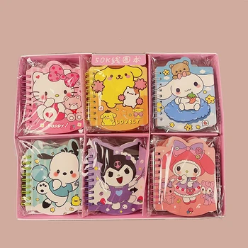 15/30vnt Sanrio nešiojamas sąsiuvinis Hello Kitty Kuromi Cinnamoroll Pachacco Daily Weekly Planner Kanceliarinės prekės Biuro mokykliniai reikmenys