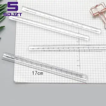 15cm Skaidrus tiesus liniuotė Studentai Kanceliarinės prekės Paprastos trikampės liniuotės iš abiejų pusių Akrilo matavimo įrankiai
