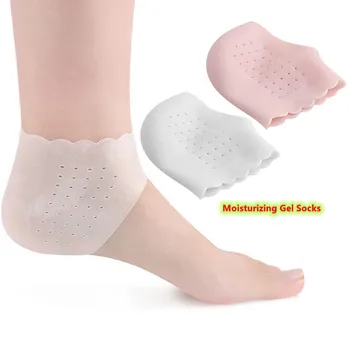 1Pair silikoninės pėdų priežiūros kojinės Drėkinamasis gelinis kulnas Plonos kojinės su skylėta įtrūkusia pėda Odos priežiūros apsaugos priemonės Pėdų priežiūros priemonė