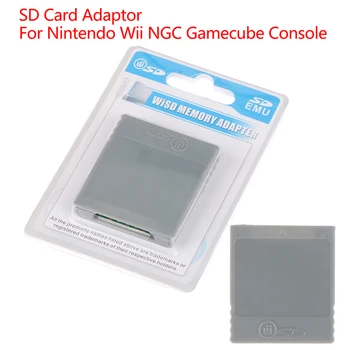 1PC 3.5*3.9CM SD Flash WISD atminties kortelės adapterio adapterio kortelių skaitytuvas Wii GC GameCube žaidimų konsolei
