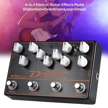 1pc Gitaros efektai Pedalas Karštas išpardavimas Pakeiskite pedalo dalies priedus MOSKY 4-in-1 Multi Electric Guitar Effect Pedal Overdrive
