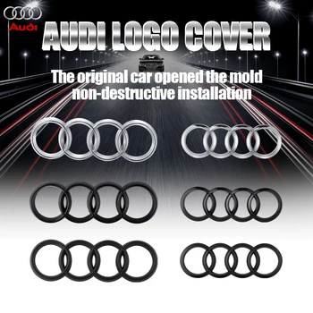 1PCS ABS automobilio priekinė galinė emblema LOGO lipdukas Audi Q7 2010-2015 Auto Hood Variklio dangčio priekinės grotelės bagažinės ženklelio dekoravimo priedas