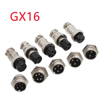 1set GX16 Aviation Connector 2Pin 3Pin 4Pin 5Pin 6Pin 16mm Circular Male &Female Wire Panel Connectors Socket Plug