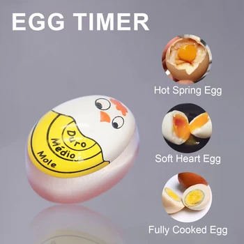 1vnt Kiaušinių laikmatis Virtuvės elektronikos įtaisai Spalvoti kiaušiniai Maisto gaminimas Keičiant Yummy minkštą kietą virtą ekologišką dervą Raudonas laikmatis Įrankiai