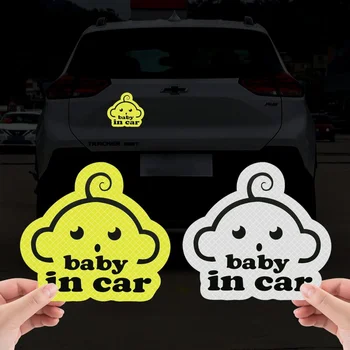2 PCS kūdikiai automobilyje Magnetas Lipduko ženklas Įspėjimas Saugumas Atspindintis nuimamas saugos lipdukas Skelbimų lenta Mielas kūdikio langas