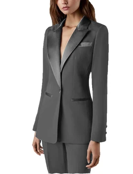 2 vienetiniai drabužiai moterims Blazer su kelnėmis Vestuviniai smokingai Vakarėlis Biuro darbas Slim Fit verslo kostiumas