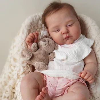 20 COLIŲ persikai Atgimusi kūdikio lėlė jau nudažyta Baigta miegoti naujagimio dydis 3D odos matomos venos Kolekcinė meno lėlė