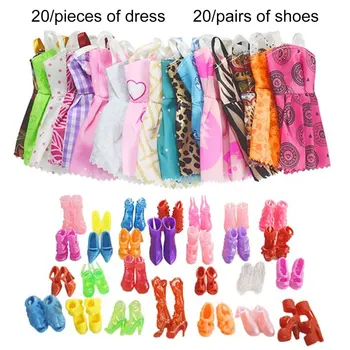 20 vienetų Praktiškos lėlių suknelės Gimtadienio dovana Gerai atrodančios ir spalvingos Lengva dėvėti Madingos suknelės