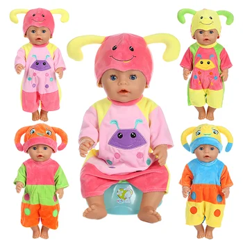 2021 Gyvūnų kombinezonas +skrybėlių kostiumas tinka 17inch 43cm lėlių drabužiai Gimęs kūdikio kostiumas kūdikio gimtadienio festivalio dovanai