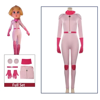 2023 Europos ir Amerikos kino princesė Persikų Cospaly kostiumas Suaugusiųjų rožinis kombinezonas Helovino karnavalo kostiumai