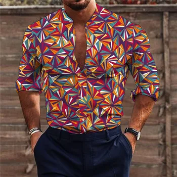 2023 Karštas pardavimas Naujos mados vyriški marškiniai Naujovė Atvartas ilgomis rankovėmis Atsitiktinis gatvės vakarėlis Pavasario kokybė Medžiaga plius dydis