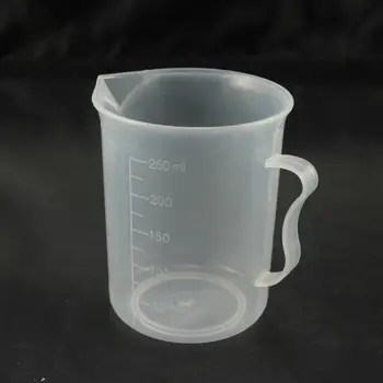 250ml Medžiaga PP matavimo puodelis Graduoto laboratorinio bandymo skysčio matavimo įrankio partija