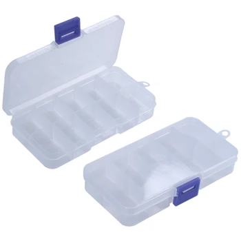 2Pcs 10 lizdų nešiojami plastikiniai rezistoriai elektroninio komponentinio dėklo dėžutė