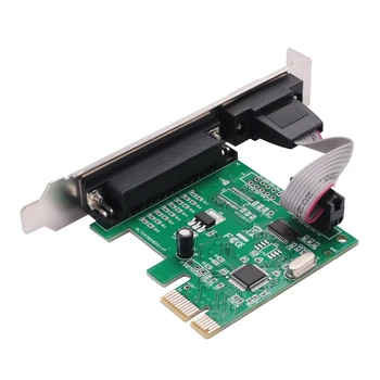2X RS232 RS-232 nuoseklusis prievadas COM & DB25 spausdintuvo lygiagretusis prievadas LPT į PCI-E PCI Express kortelių adapterio keitiklis