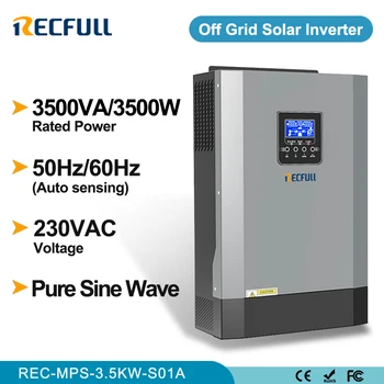 3.5KW 5.5KW On/Off Grid Solar Hybrid Inverter DC 24V 48V AC 220VAC Solar Inversor Build In 110A Solar Controller WIFI palaikymas