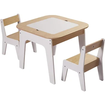 3 in 1 stalo baldų kabrioleto komplektas su daiktadėže mažyliams, piešimo skaitymo meno žaidimų kambario veikla stalo komplektai