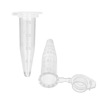 3000vnt Mini centrifugos mėgintuvėliai 1,5 ml raduated Clear Plastic centrifugos buteliukai su plokščiu dangteliu