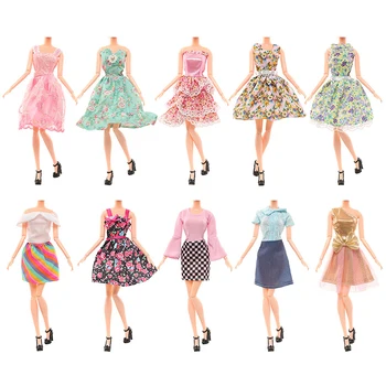 30CM Lėlių drabužiai Besikeičiantys mados rinkiniai Gatvės foto suknelė Laisvalaikio kelnių komplektas Gėlių sijonas