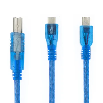 30CM USB kabelis Uno R3 / Nano / MEGA / Leonardo / Pro Micro / DUE Mėlyna Aukšta kokybė A tipo USB / Mini USB / mikro USB kabelis Arduino