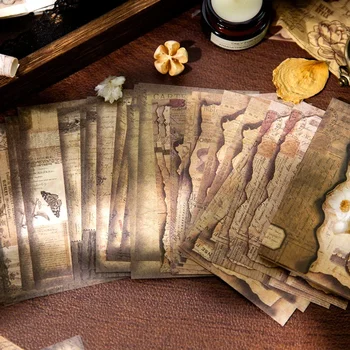 36 vnt. Medžiagos popierius senoviniai senų knygų puslapiai kūrybinės rankinės nuotraukų albumai senovinis dekoratyvinis foninis popierius 4 pasirinkimai