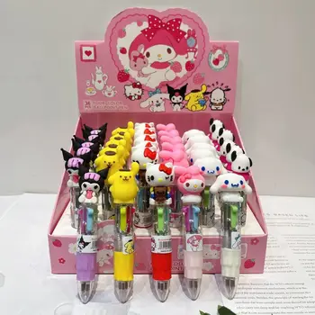 36vnt/box Sanrio 4 spalvų tušinukas Melodija Cinnamoroll Kuromi Hello Kitty Ballpen Kanceliarinės prekės didmeninė prekyba