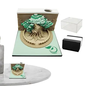 3D meninės atmintinės bloknotas Nuplėškite medžio skulptūrą Memoscape Pad 3D atmintinės bloknotas 