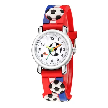 3D Reljefo tendencija Mada Sportas Vaikų futbolo modelis Kvarcinis laikrodis Dovana reloj inteligente para niños montre enfant garçon