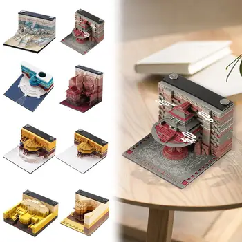 3D užrašų popierius piliai ore 3D Art Hary Custom Block Note Friend Gift Office School Tool 2023 Cute Book J4F5