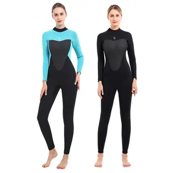 3MM Neopreno nardymo kostiumas Vientisas ilgų rankovių moterų plaukimo ir banglenčių kostiumas Vandens sporto apsauga nuo saulės ir šiltas nardymo kostiumas