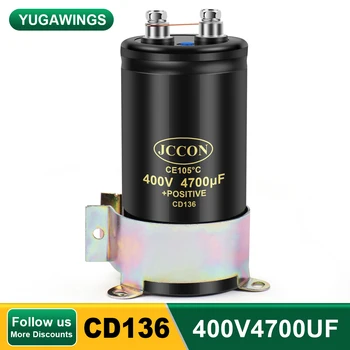 400V4700UF 76x105 MFD aliuminio sraigtinis garso filtravimas elektrolitinis kondensatorius 105°C JCCON CD136 Varžtų kondensatoriai 4700UF