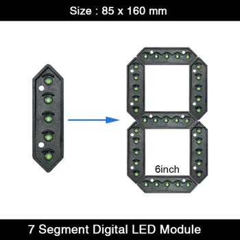 4Pcs/lot Vandeniui atsparus skaičius LED 7 segmento modulis 6 colių skaitmenims