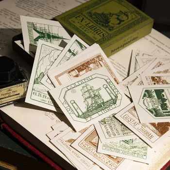 50 vntsMaterialus popierinis kortelių popierius senų knygynų serija Europos retro kolekcijos bilietas graviruotas medžiagos popierius 6 Pasirinkimai