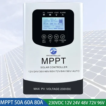 50A 60A 80A MPPT 230VDC saulės įkrovimo valdiklis LCD saulės reguliatorius 12V 24V 48V 60V 72V 96V Palaikymas Švino-rūgšties ličio baterija