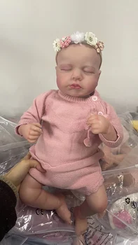 50cm Miega Loulou Reborn Baby Girl Doll Skinhead Ivita Silicone Baby Lifelike 3D odos dažymo venos Populiarios lėlės
