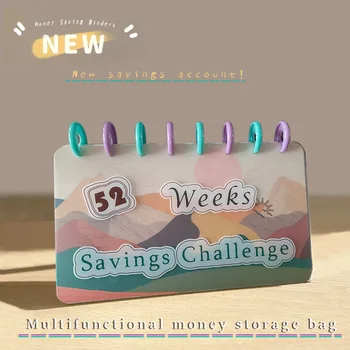 52 savaitės taupymo iššūkis Daugiafunkcis pinigų saugojimo krepšys Pinigai Biudžeto taupymo sąskaitų organizatorius