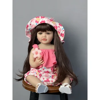 55CM Reborn Baby Girl Doll Toy Soft Silicone Lifelike 22Inch Reborn Dolls Toddler Art Doll Gimtadienio dovanos vaikui